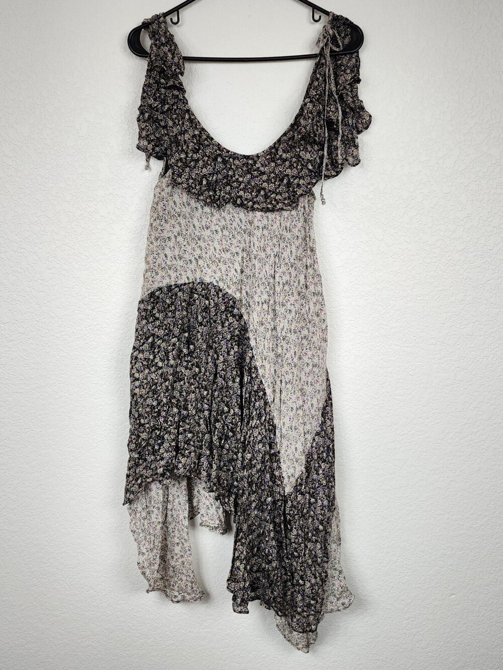 Free People Boho Asymmetrical Grey Gray XS Dress